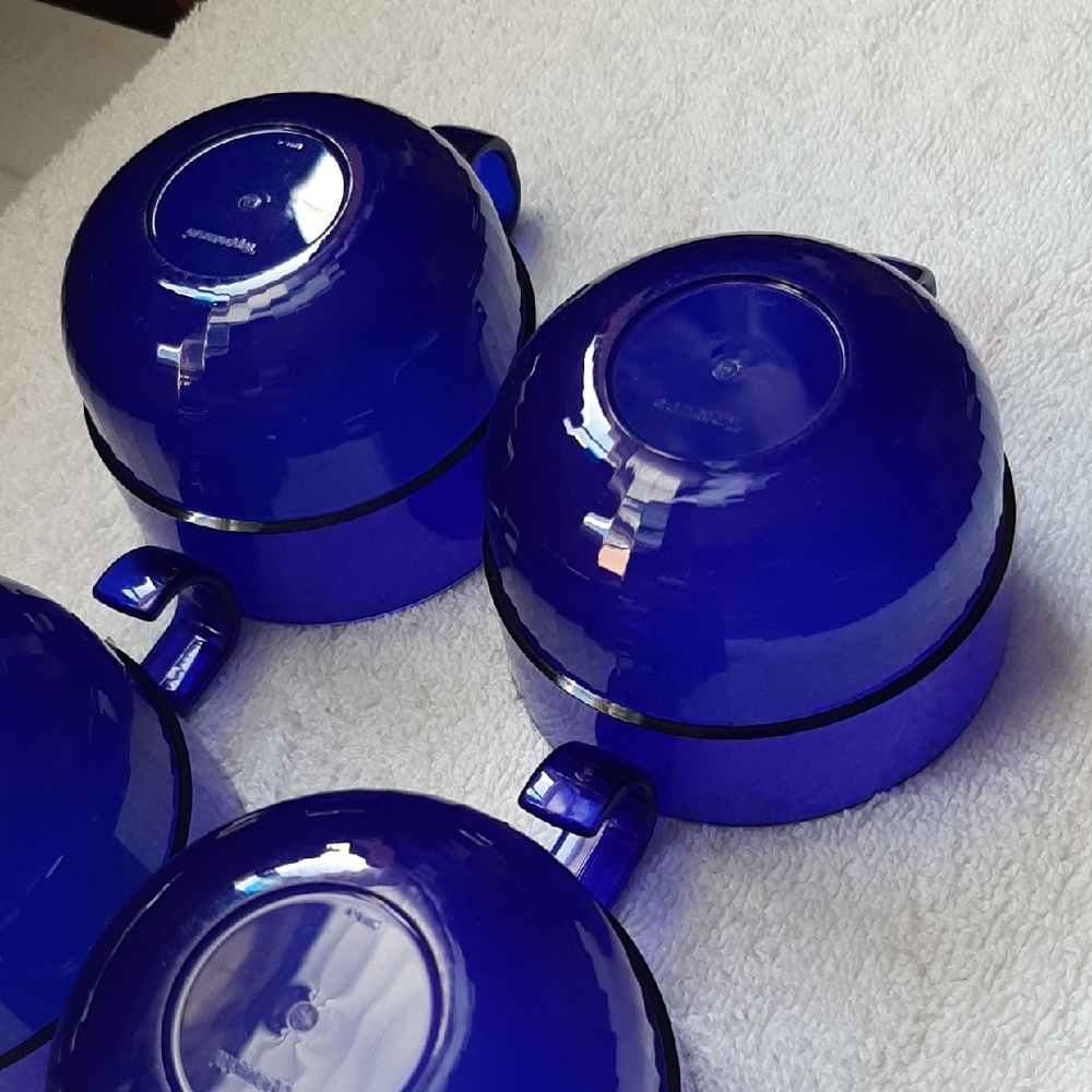 Tupperware Acrylic 4oz Cups Cobalt Blue Set NEW